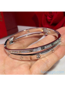 Cartier Crystal Double Love Bracelet Silver 2021