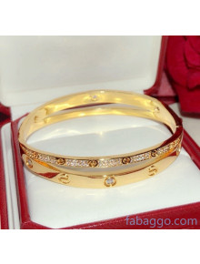Cartier Crystal Double Love Bracelet Gold 2021