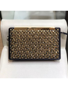 Chanel Satin and Crystal Evening Clutch AS0705 Gold/Black 2019