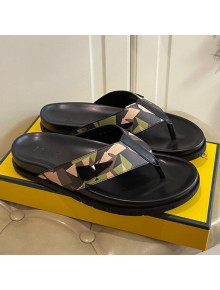 Fendi Men's Famouflage Flat Thong Sandals 05 2021