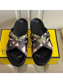 Fendi Men's Famouflage Flat Slide Sandals 06 2021