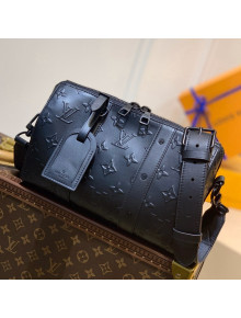 Louis Vuitton City Keepall Bag in Monogram Seal Leather M57955 Black 2021
