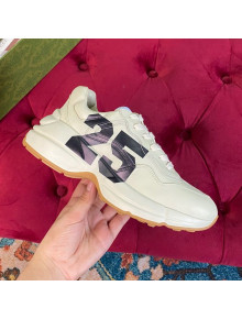 Gucci Rhyton Calfskin Sneaker with '25' White 2021