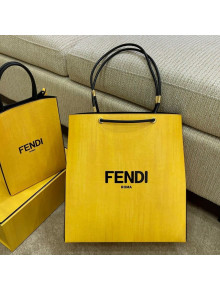 Fendi Pack Leather Medium Shopping Bag Yellow 2021