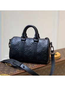 Louis Vuitton Keepall XS Bag in Monogram Seal Leather M57960 Black 2021