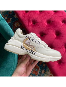 Gucci Rhyton Calfskin Sneaker with Bananya White/Yellow 2021