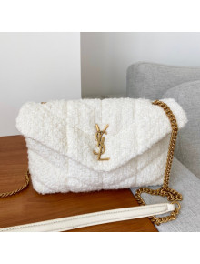 Saint Laurent Loulou Puffer Mini Bag in White Tweed 620333 2021