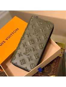 Louis Vuitton Zippy Vertical Wallet in Monogram Seal Leather M80505 Green 2021