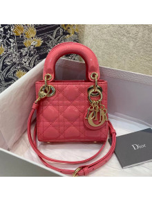 Dior Micro Lady Dior Bag in Peony Pink Cannage Patent Leather 2021 M6007