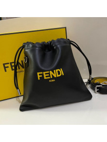 Fendi Pack Small Pouch Bucket Bag in Black Nappa Leather Bag 2020