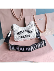 Miu Miu Matelasse Leather Cire Shoulder Bag in 5BH211 White 2022
