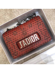 Dior J'ADIOR Flap Bag In Studded Calfskin Red 2018