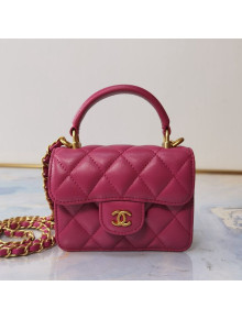 Chanel Lambskin Flap Coin Purse with Chain AP2200 Hot Pink 2021