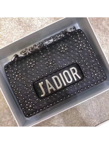 Dior J'ADIOR Flap Bag In Studded Calfskin Black 2018
