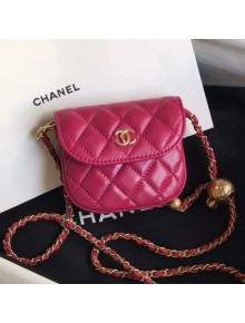 Chanel Quilted Lambskin Mini Flap Waist Bag with Metal Ball AP1461 Burgundy 2020