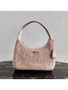 Prada Re-Edition 2000 Fur Mini Hobo Bag 1NE515 Pink 2020