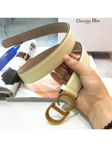 Dior Leather 3cm Belt with CD Buckle Yellow 008 2019