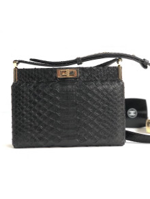Chanel Python Leather Reissue Clutch Bag A57388 Black 2018