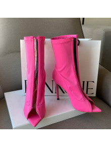 Gianvito Rossi Hiroko Lycra Fabric High Heel Ankle Boots 10.5 cm Pink 2022