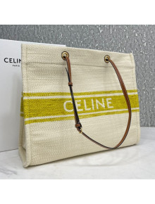 Celine Square Cabas Large Tote Bag in Soleil Inch Textile Yellow 2021