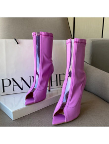 Gianvito Rossi Hiroko Lycra Fabric High Heel Ankle Boots 10.5 cm Purple 2022