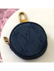 Louis Vuitton Monogram Denim Round Bag Charm & Key Holder M68291 Navy Blue 2019