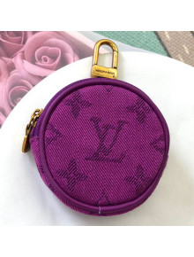 Louis Vuitton Monogram Denim Round Bag Charm & Key Holder M68291 Purple 2019