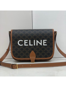 Celine Messenger Folco Bag in Triomphe Canvas with Celine Print Brown 2021