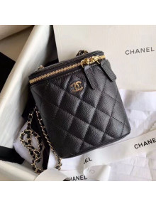 Chanel Quilted Calfskin Mini Vanity Case with Classic Chain AP1466 Black 2020