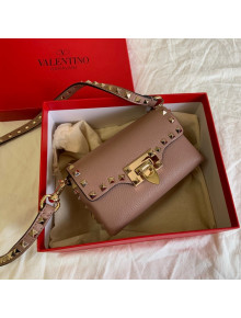 Valentino Mini Rockstud Grainy Calfskin Crossbody Bag 0045 Nude 2021