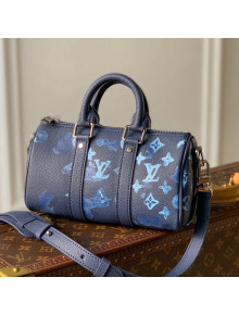 Louis Vuitton Keepall XS Bag in Ink Blue Watercolor Leather M57844 2021