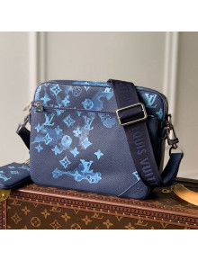 Louis Vuitton Trio Messenger Bag in Ink Blue Watercolor Leather M57840 2021