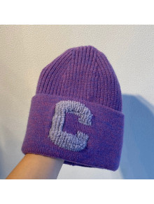 Celine Knit Hat Purple 2021 01