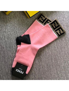 Fendi FF Top Short Sock Pink 2019