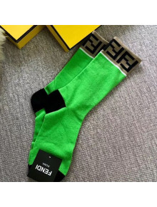 Fendi FF Top Short Sock Bright Green 2019