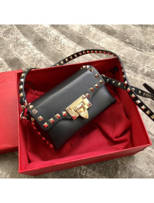 Valentino Mini Rockstud Smooth Calfskin Crossbody Bag 0045 Black 2021