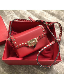 Valentino Mini Rockstud Smooth Calfskin Crossbody Bag 0045 Red 2021