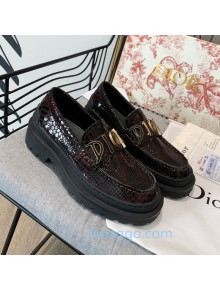 Dior x Shawn Explorer Platform Loafers in Crocodile Embossed Leather Dark Brown 03 2020