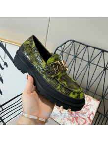 Dior x Shawn Explorer Platform Loafers in Crocodile Embossed Leather Bright Green 04 2020