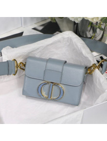 Dior 30 Montaigne Mini Box Shoulder Bag in Light Blue Box Calfskin 2021