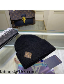 Louis Vuitton Wool Patch Knit Hat Black 2021 110594