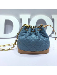Dior Miss Dior Lambskin Mini Bucket Bag Blue 2019