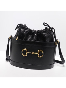 Gucci 1955 Horsebit Bucket Bag 602118 Black Leather 2019
