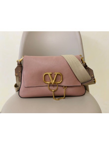 Valentino VRing Grained Calfskin Shoulder Bag 0888 Pink 2020