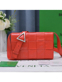 Bottega Veneta Cassette Small Crossbody Bag in Wax Maxi Calfskin Chili Red 2021