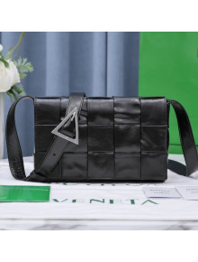 Bottega Veneta Cassette Small Crossbody Bag in Wax Maxi Calfskin Black 2021