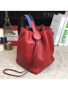 Hermes Licol Hermes 17 Bucket Bag Red 2019(Half Handmade) 