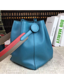 Hermes Licol Hermes 17 Bucket Bag Turq Blue 2019(Half Handmade) 