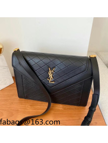 Saint Laurent Gaby Satchel Bag in Vintage Lambskin 668863 Black/Gold 2021