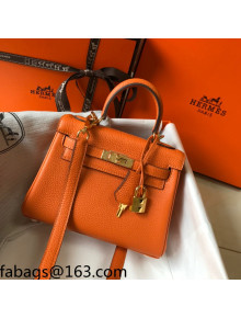 Hermes Kelly Mini Bag 20cm in Togo Calfskin Sunset Orange 2021